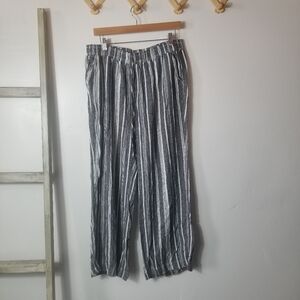 BRIGGS WOMEN'S BLACK AND WHITE FLOWY PANTS SIZE XL